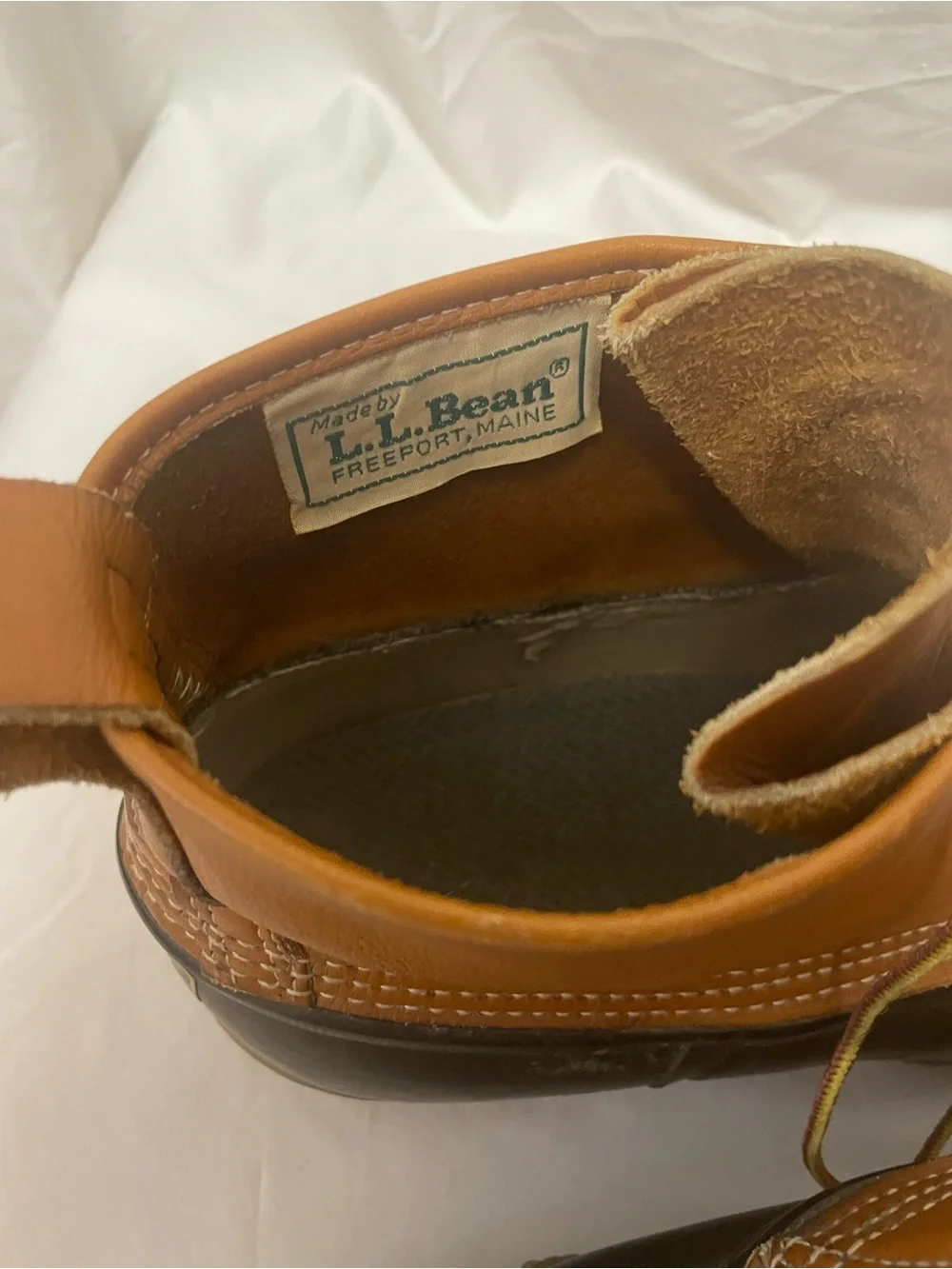 Vintage 1970s L.L. Bean Men’s Two-Tone Brown Waterproof Duck Boots